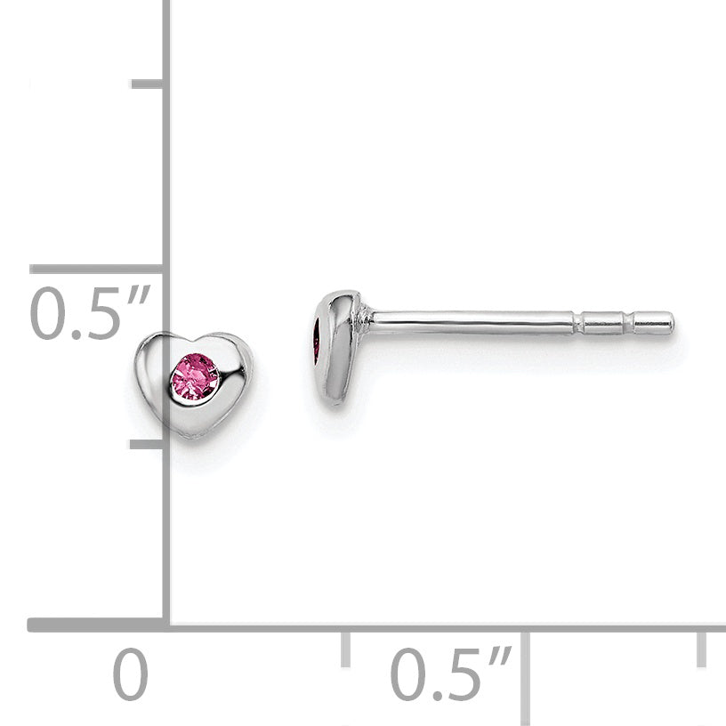 Children’s Birth-Month Crystal Heart Earrings June measurement guide
