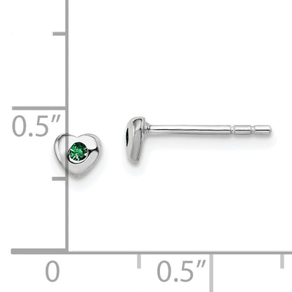 Children’s Birth-Month Crystal Heart Earrings May measurement guide