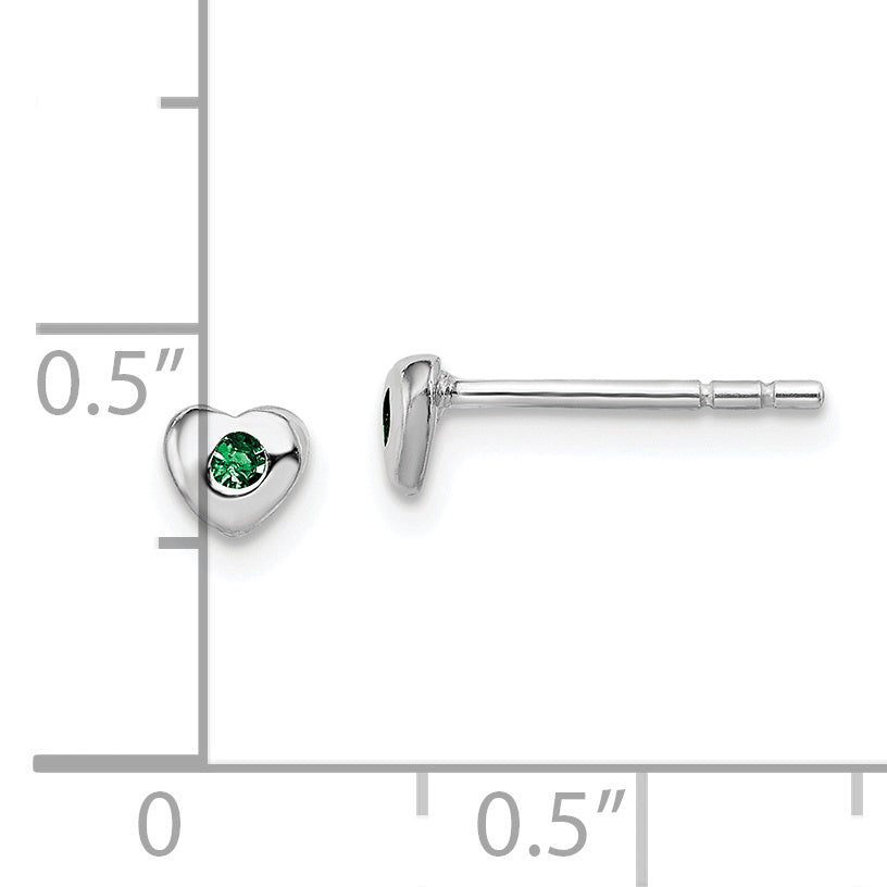 Children’s Birth-Month Crystal Heart Earrings May measurement guide