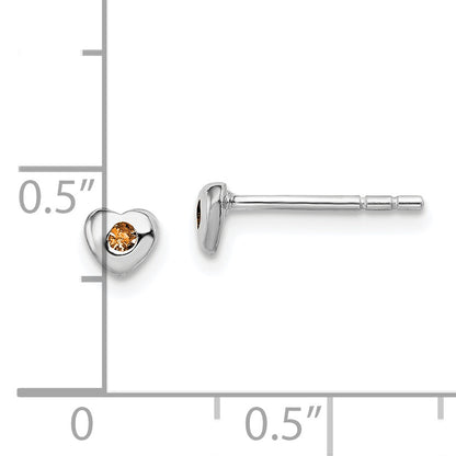 Children’s Birth-Month Crystal Heart Earrings November measurement guide