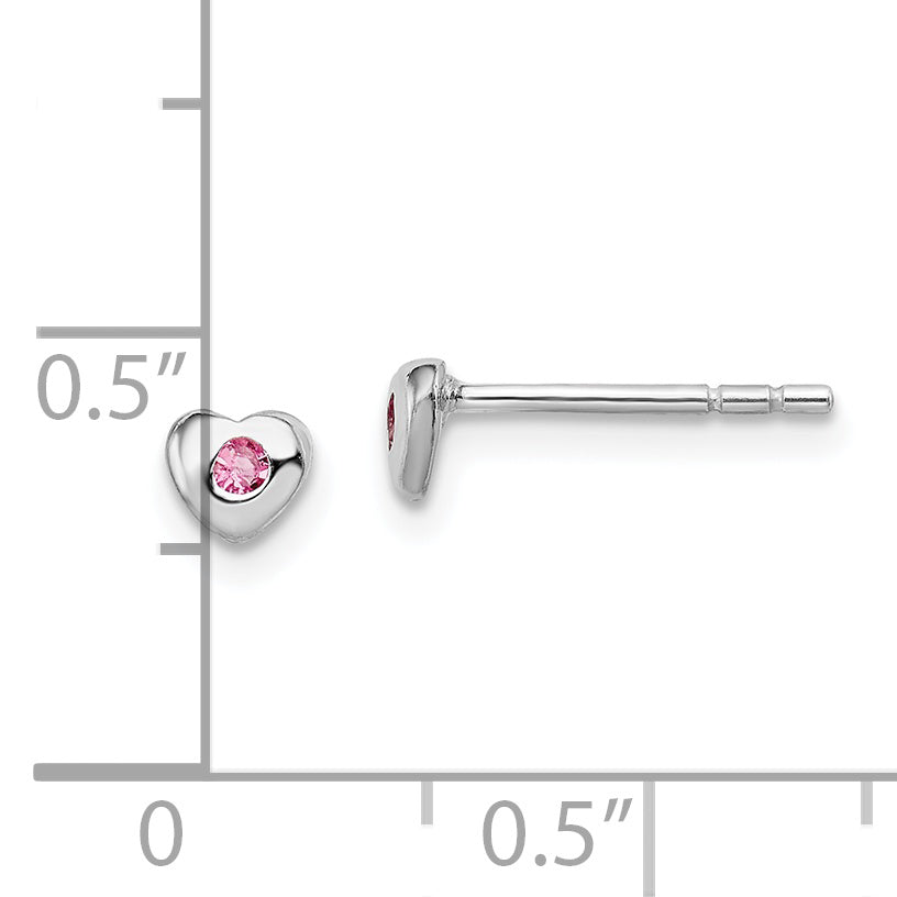 Children’s Birth-Month Crystal Heart Earrings October measurement guide