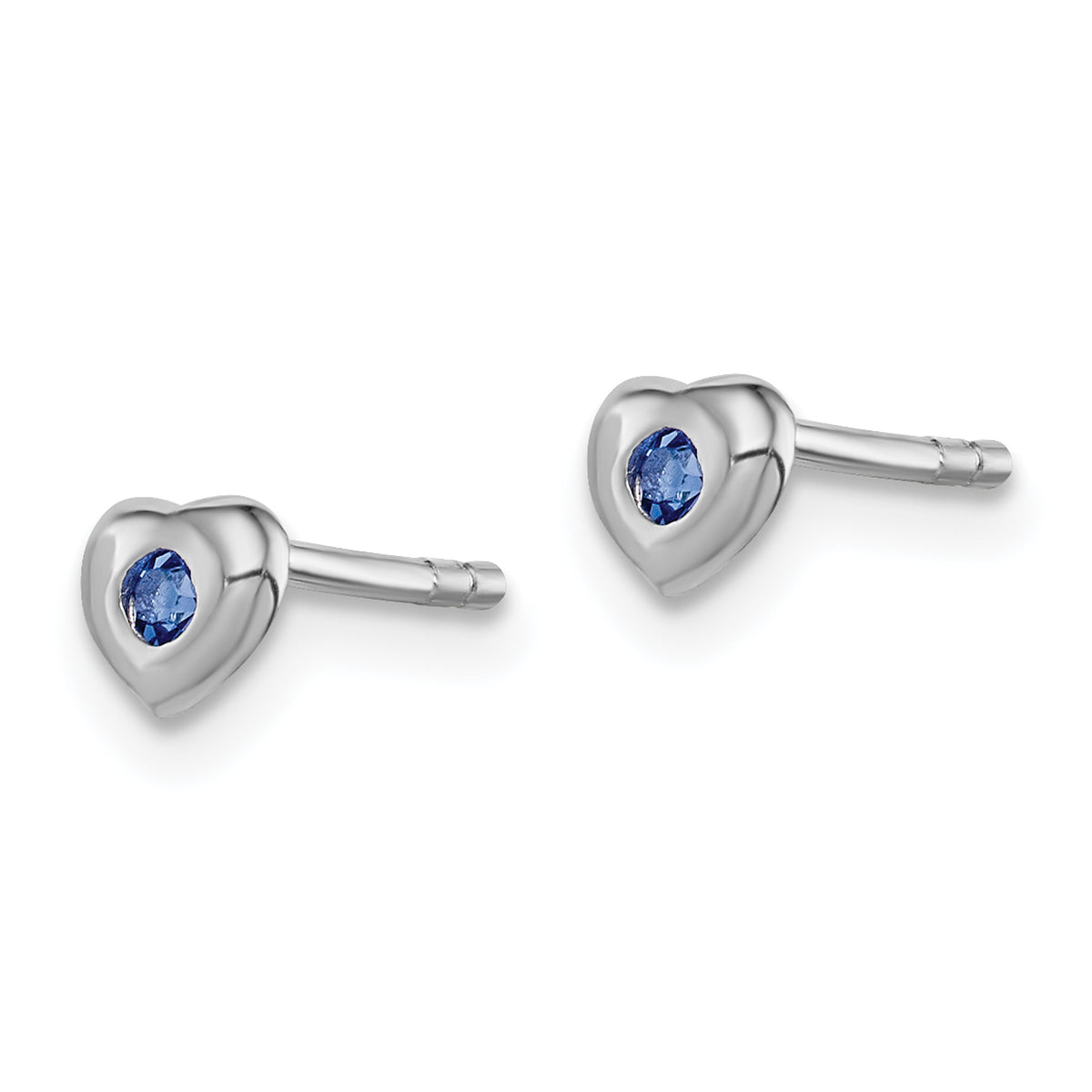 Children’s Birth-Month Crystal Heart Earrings September pair view