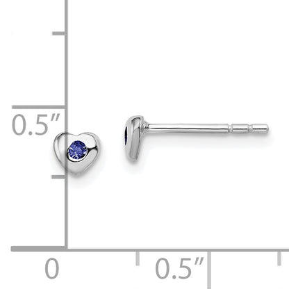 Children’s Birth-Month Crystal Heart Earrings September measurement guide