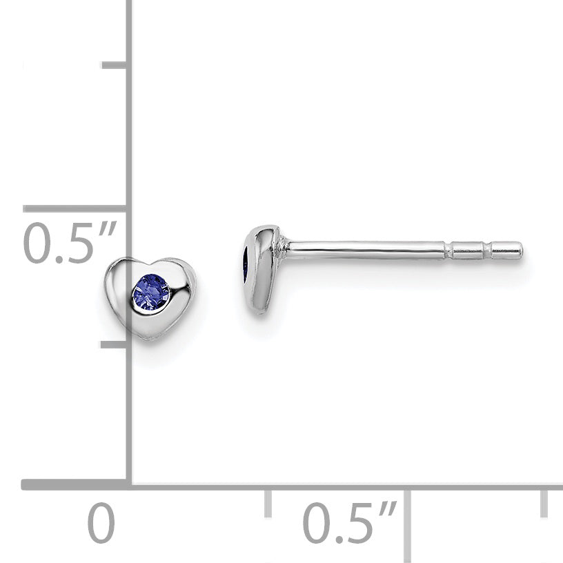 Children’s Birth-Month Crystal Heart Earrings September measurement guide
