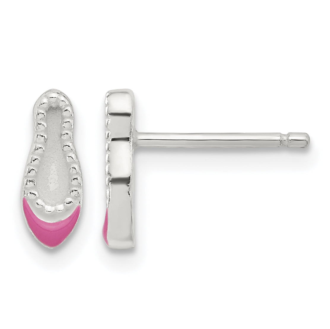 Ballet slipper stud earrings from the children’s ballerina jewelry set