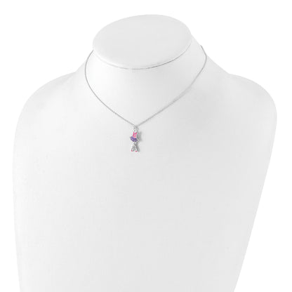 Children’s ballerina necklace shown on display