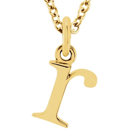 Lowercase letter r pendant in 18K yellow gold-plated sterling silver