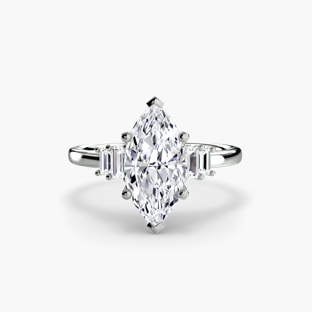 The Shelly Baguette Accent Solitaire