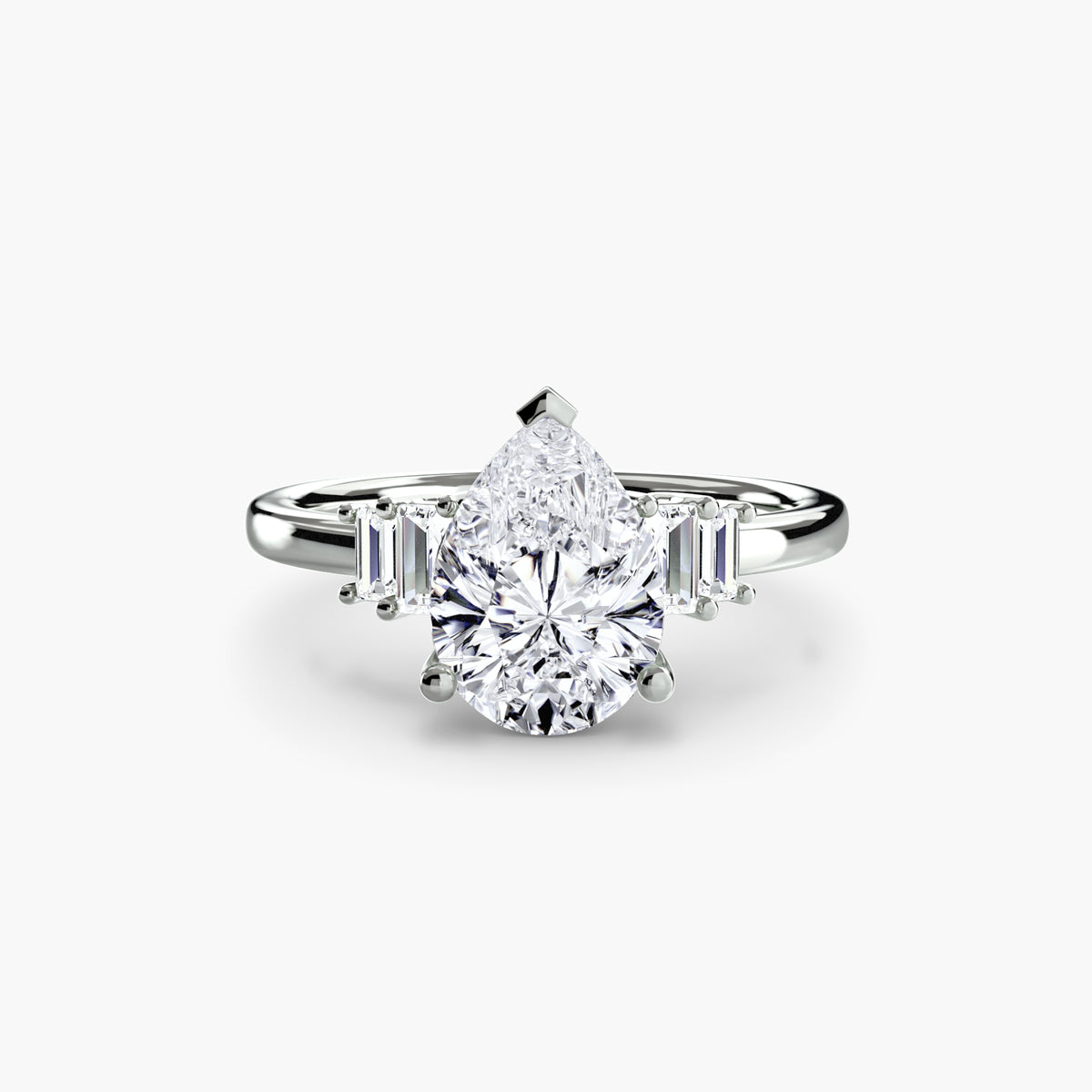 The Shelly Baguette Accent Solitaire