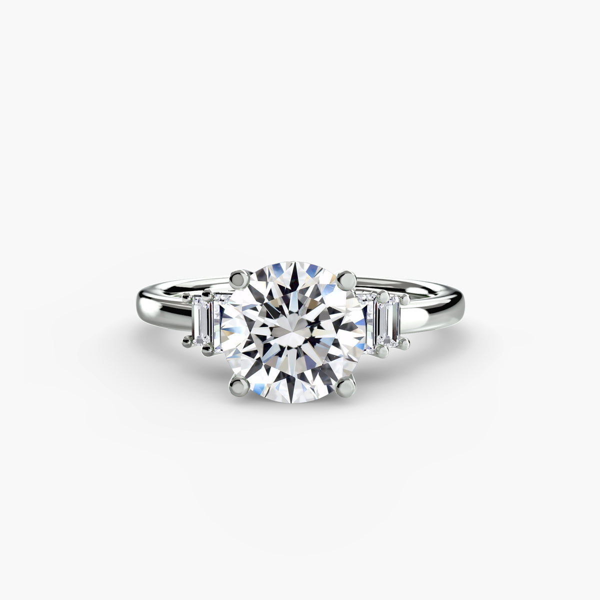 The Shelly Baguette Accent Solitaire