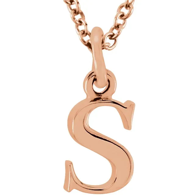 Lowercase letter s pendant in 18K rose gold-plated sterling silver