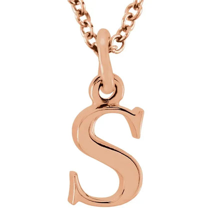 Lowercase letter s pendant in 18K rose gold-plated sterling silver