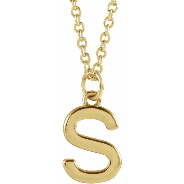 Uppercase letter S pendant in 18K yellow gold-plated sterling silver