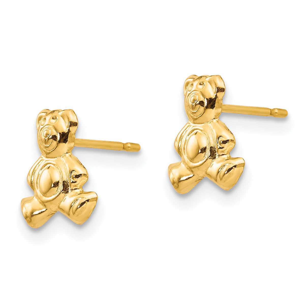 Pair of children’s 14K yellow gold teddy bear earrings