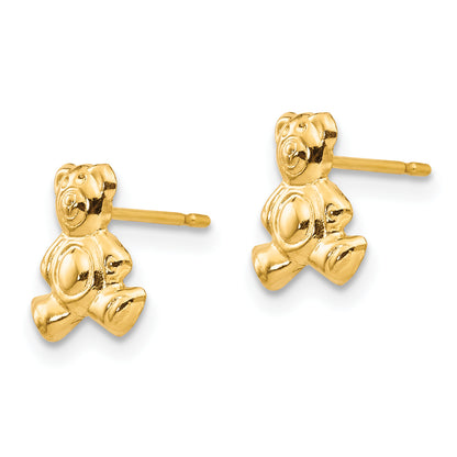 Pair of children’s 14K yellow gold teddy bear earrings