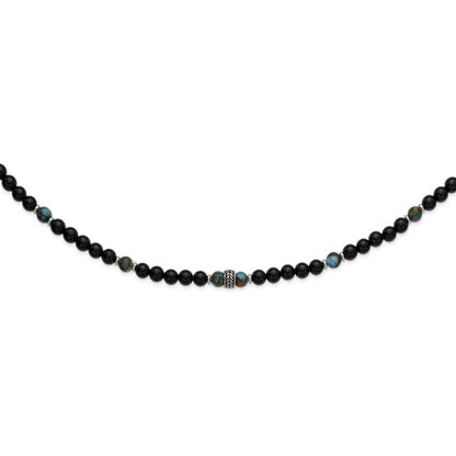 Stainless Steel Beaded Stone Necklace