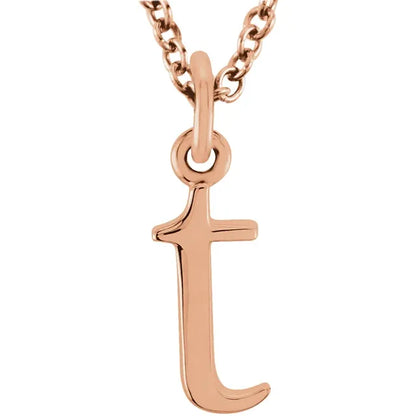 Lowercase letter t pendant in 18K rose gold-plated sterling silver