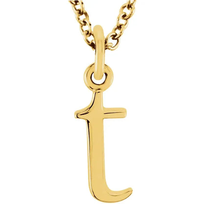 Lowercase letter t pendant in 18K yellow gold-plated sterling silver
