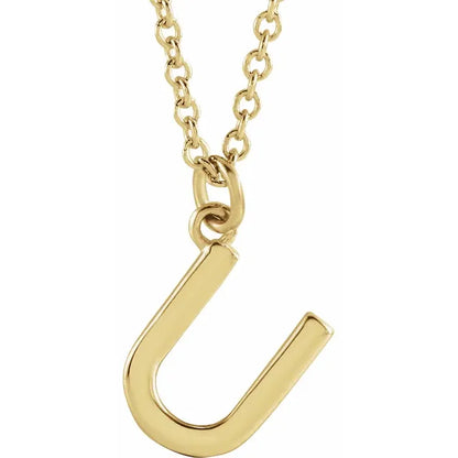 Uppercase letter U pendant in 18K yellow gold-plated sterling silver