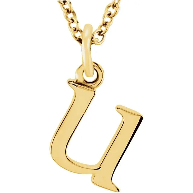 Lowercase letter u pendant in 18K yellow gold-plated sterling silver