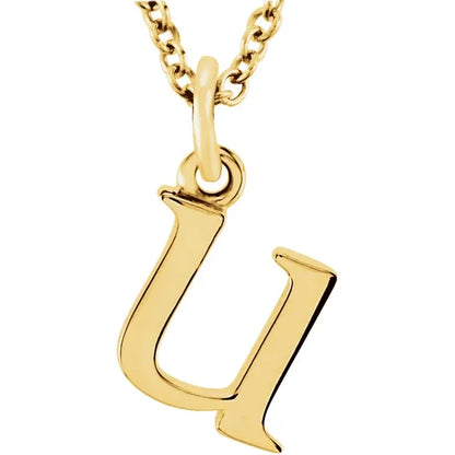 Lowercase letter u pendant in 18K yellow gold-plated sterling silver