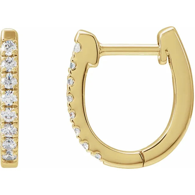 14K Yellow Gold Vermeil Lab-Grown Diamond Hoop Earrings