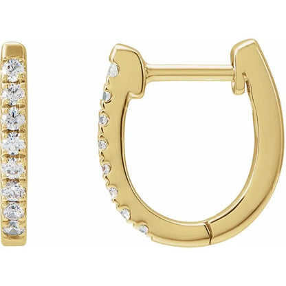 14K Yellow Gold Vermeil Lab-Grown Diamond Hoop Earrings