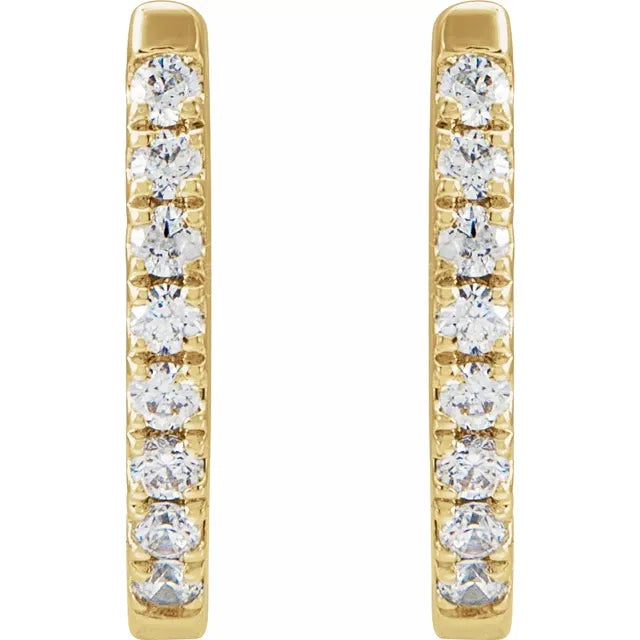 14K Yellow Gold Vermeil Lab-Grown Diamond Hoop Earrings