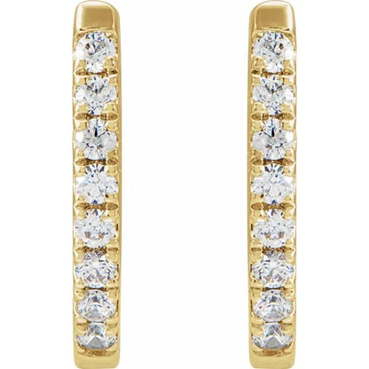 14K Yellow Gold Vermeil Lab-Grown Diamond Hoop Earrings