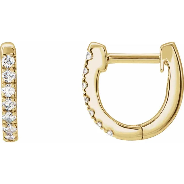 14K Yellow Gold Vermeil Lab-Grown Diamond Hoop Earrings