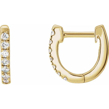 14K Yellow Gold Vermeil Lab-Grown Diamond Hoop Earrings