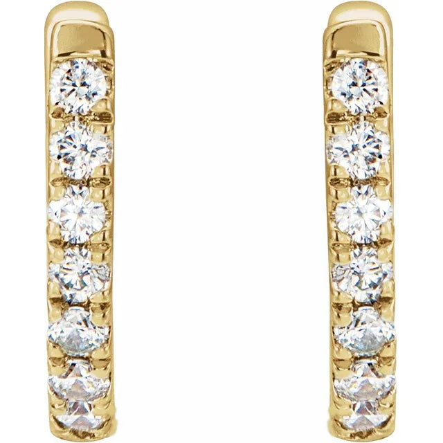 14K Yellow Gold Vermeil Lab-Grown Diamond Hoop Earrings