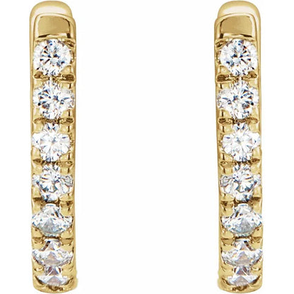 14K Yellow Gold Vermeil Lab-Grown Diamond Hoop Earrings