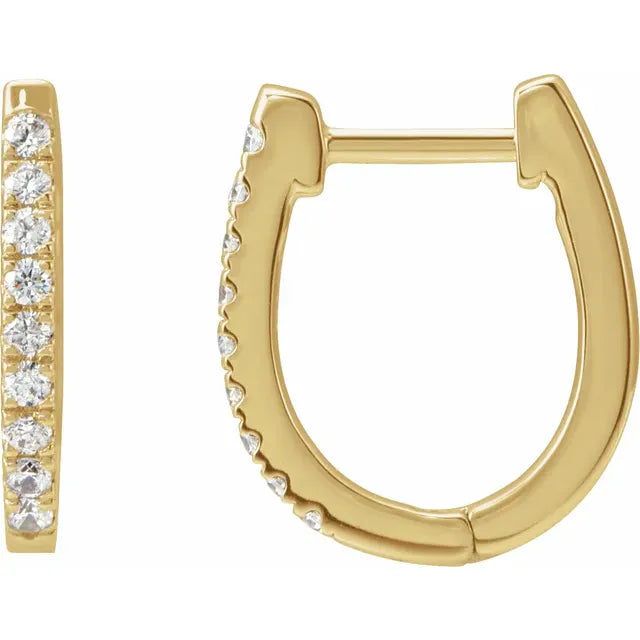 14K Yellow Gold Vermeil Lab-Grown Diamond Hoop Earrings
