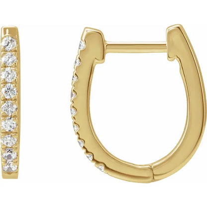 14K Yellow Gold Vermeil Lab-Grown Diamond Hoop Earrings