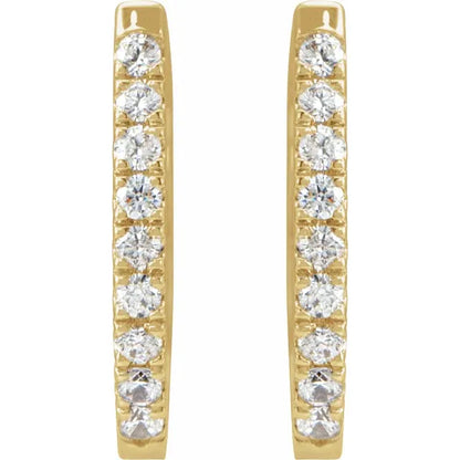 14K Yellow Gold Vermeil Lab-Grown Diamond Hoop Earrings