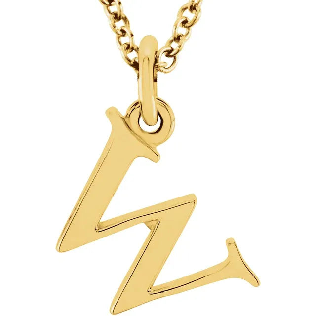 Lowercase letter w pendant in 18K yellow gold-plated sterling silver