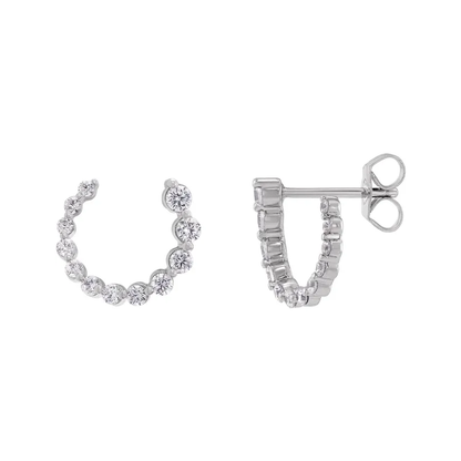 Graduated Lab-Grown Diamond Front-Back Earrings