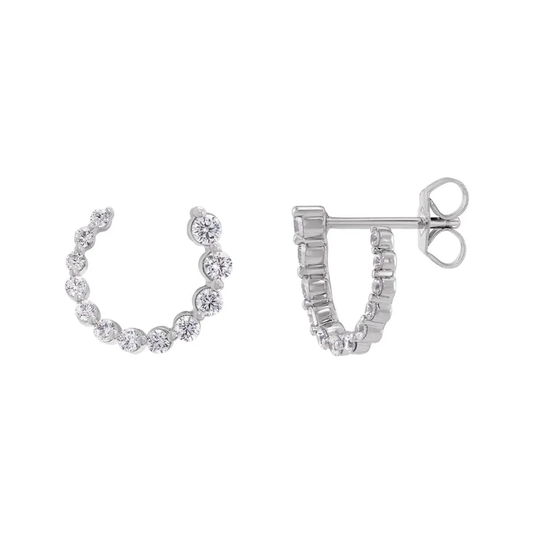 Graduated Lab-Grown Diamond Front-Back Earrings
