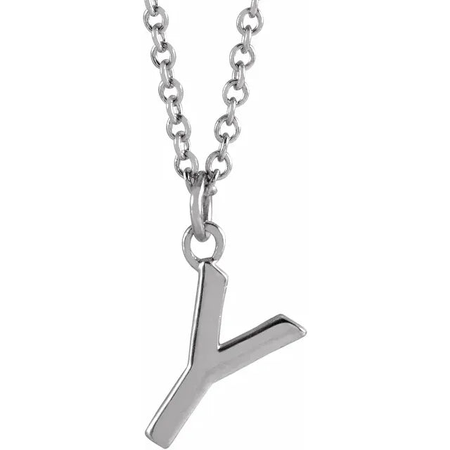 Uppercase letter Y pendant in sterling silver