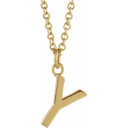 Uppercase letter Y pendant in 18K yellow gold-plated sterling silver