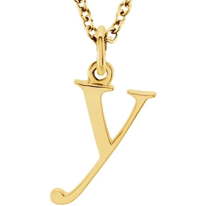 Lowercase letter y pendant in 18K yellow gold-plated sterling silver