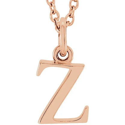 Lowercase letter z pendant in 18K rose gold-plated sterling silver