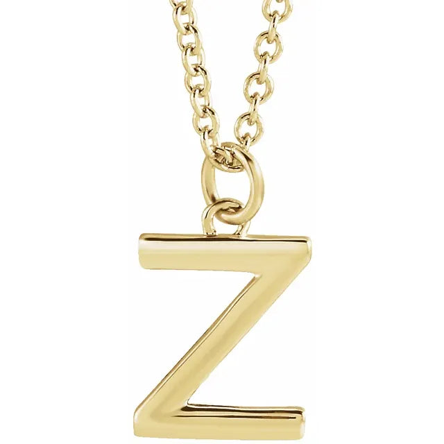 Uppercase letter Z pendant in 18K yellow gold-plated sterling silver