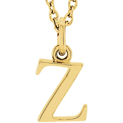 Lowercase letter z pendant in 18K yellow gold-plated sterling silver
