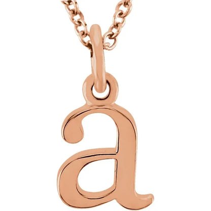Lowercase letter a pendant in 18K rose gold-plated sterling silver