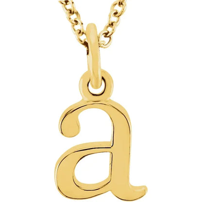 Lowercase letter a pendant in 18K yellow gold-plated sterling silver