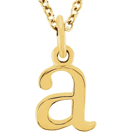 Lowercase letter a pendant in 18K yellow gold-plated sterling silver