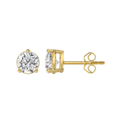 2.5 CTW round lab-grown diamond stud earrings alternate product view