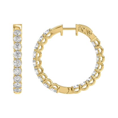 3 CTW Inside-Out Lab-Grown Diamond Hoop Earrings